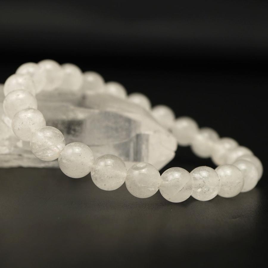 ヒマラヤ水晶とカット水晶❣️16cm ヒマラヤ水晶 8mm 丸玉 ブレスレット アクセサリー 内周 約16cm
