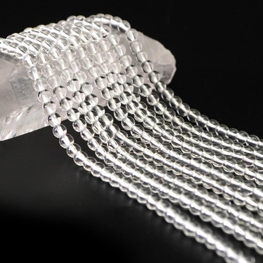 水晶 4mm 丸玉 ビーズ 連売り 約38cm クリスタル AAA 本水晶 高品質