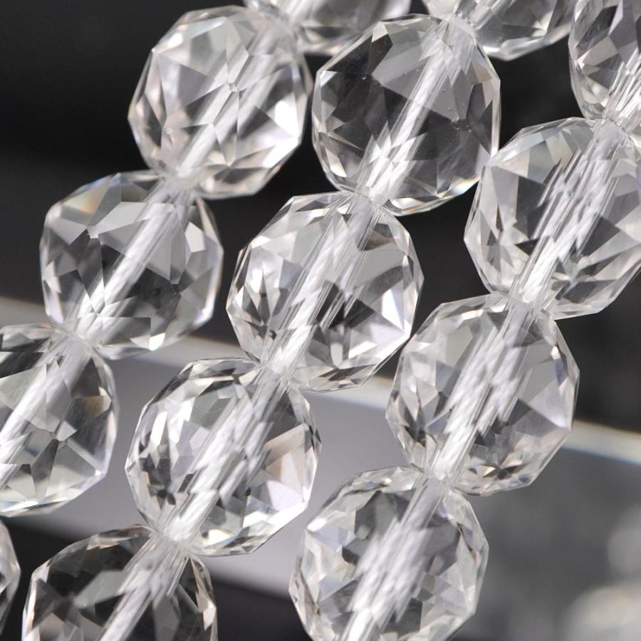 水晶 10mm スターカット ビーズ 連売り 約38cm クリスタル 天然石 石 丸 玉 連 手芸 ハンドメイド アクセサリー パーツ 素材 10ミリ_5