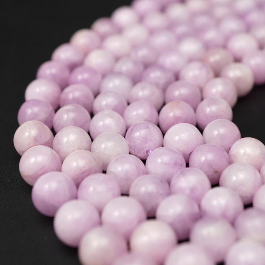 クンツァイト 8mm 丸玉 ビーズ 連売り 約38cm リシア輝石 9月誕生石 天然石 パワーストーン 石 玉 珠 連 手芸 アクセサリー パーツ 素材 材料 8ミリの画像