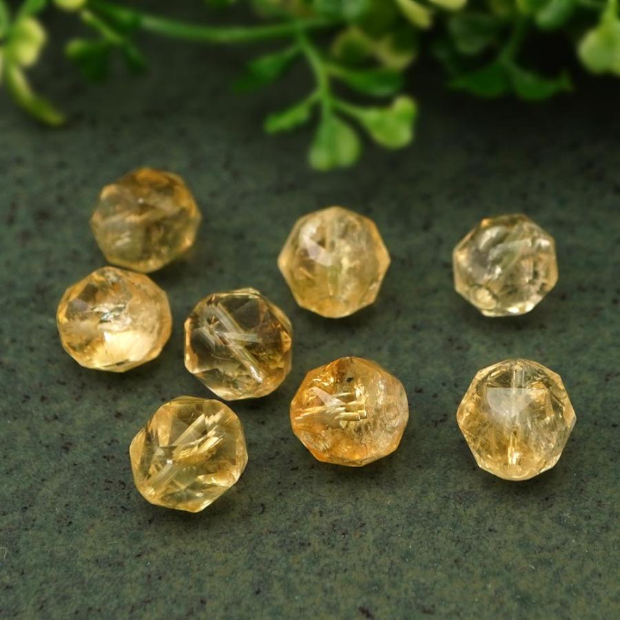 シトリン 10mm スターカット ビーズ 1粒 バラ売り 黄水晶 きれい 