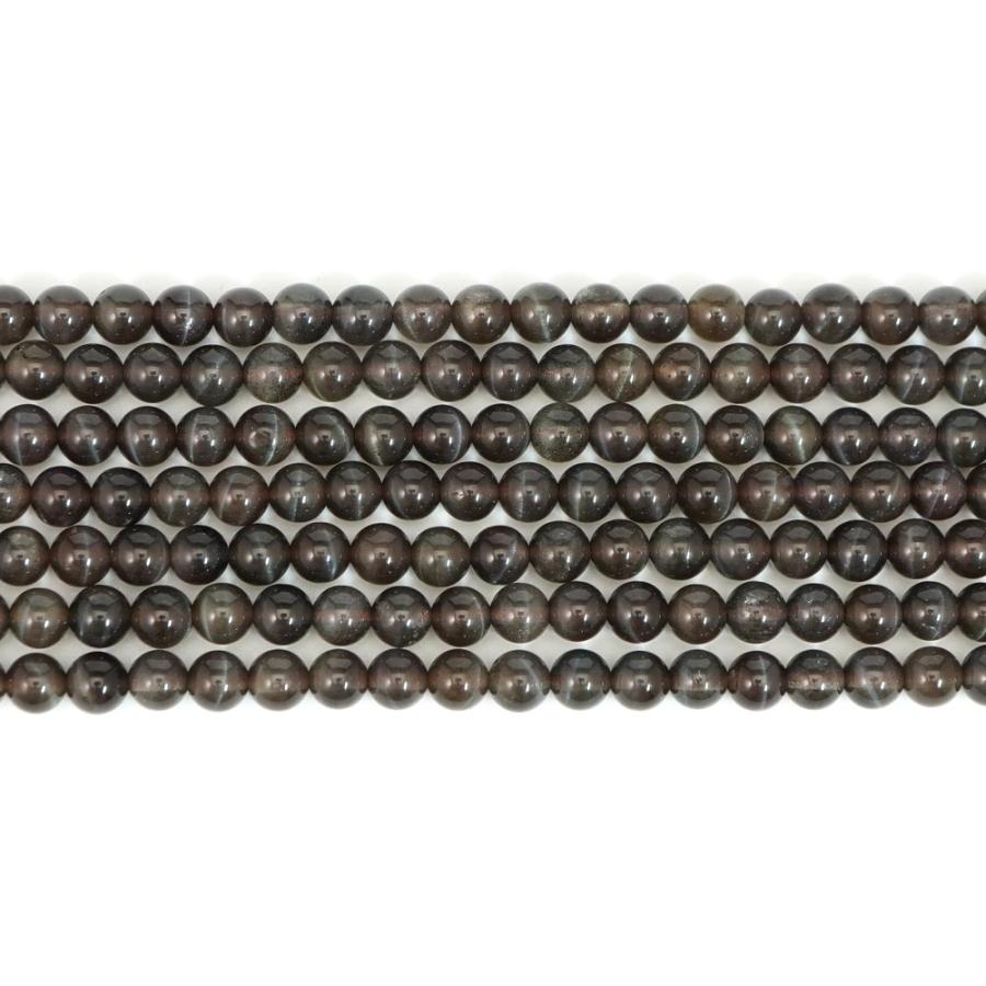 スキャポライト 6mm 丸玉 ビーズ 連売り 約38cm キャッツアイ 天然石 パワーストーン 石 玉 珠 連 手芸 アクセサリー パーツ 素材 材料 6ミリ