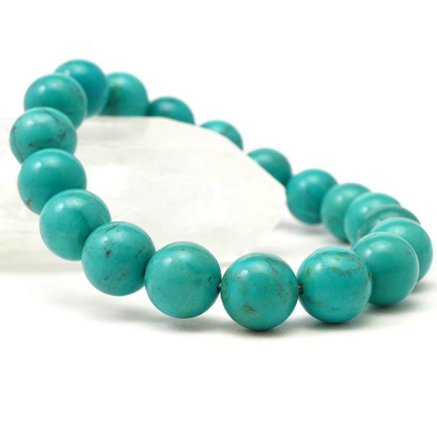 ターコイズ 10mm 丸玉 ブレスレット アクセサリー 内周 約16cm