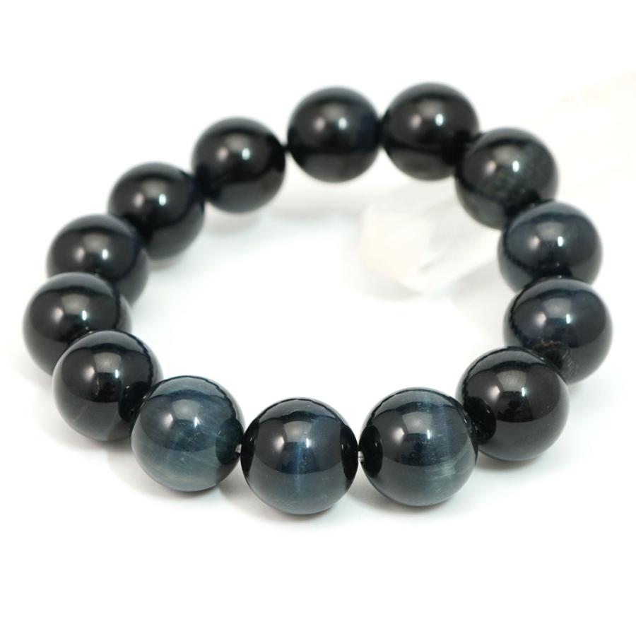 ホークスアイ 14mm 丸玉 ブレスレット アクセサリー 内周 約16cm 鷹眼