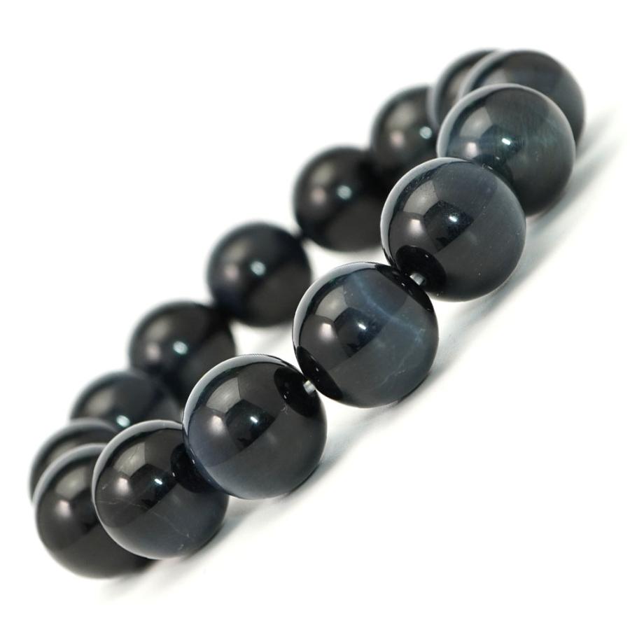 ホークスアイ 14mm 丸玉 ブレスレット アクセサリー 内周 約16cm 鷹眼