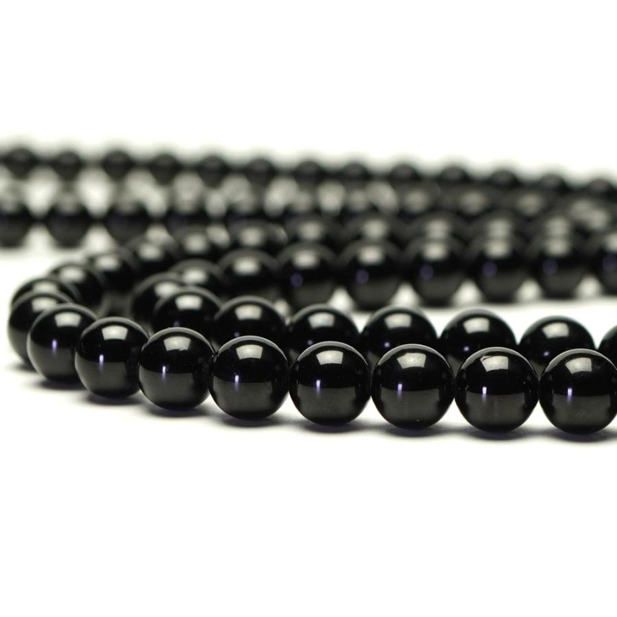 ブラックトルマリン 8mm 丸玉 ビーズ 連売り 約38cm 電気石 天然石 