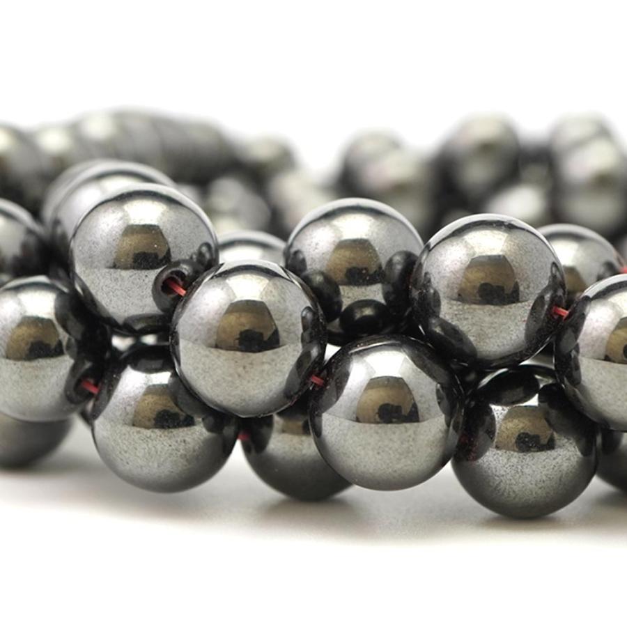 ヘマタイト 12mm 丸玉 ビーズ 連売り 約38cm マグネット 天然石 
