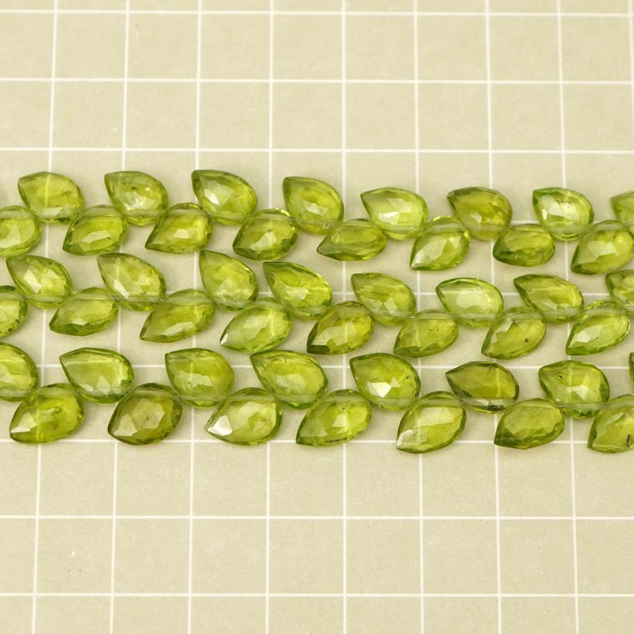 ペリドット 10×7×4-9×7×3mm ツボミペアシェイプ ビーズ バラ売り