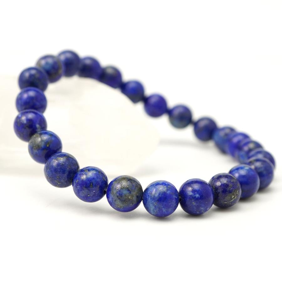 ラピスラズリ 8mm 丸玉 ブレスレット アクセサリー 内周 約16cm 瑠璃 