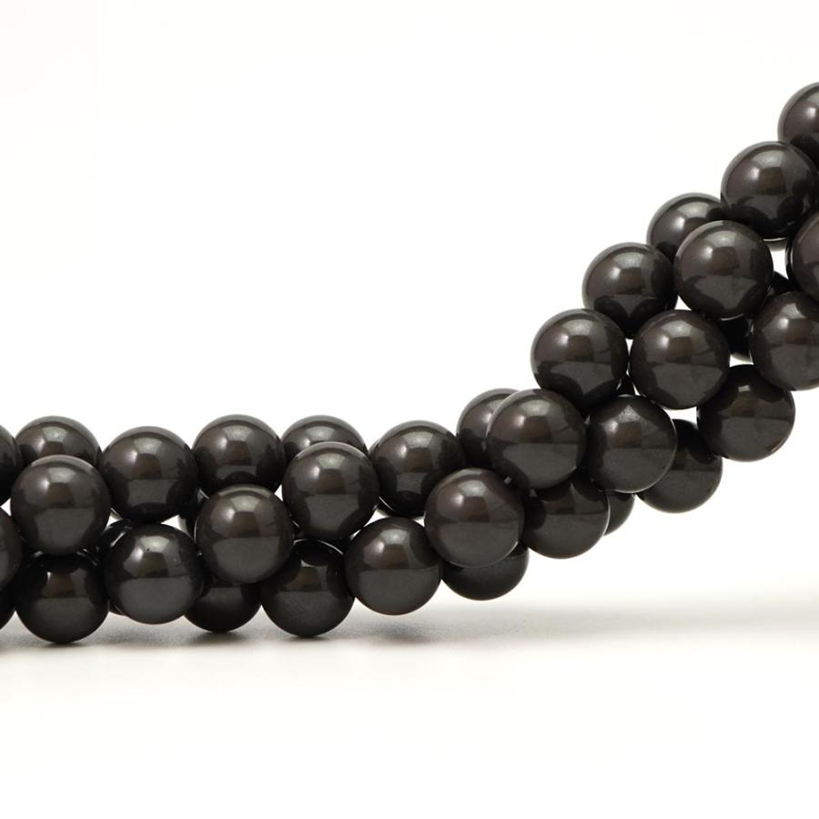 北投石 12mm 丸玉 ビーズ 連売り 約38cm ブラック 染め 天然石 