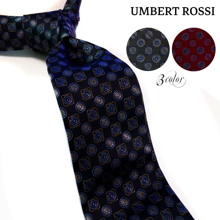 UMBERT ROSSI ネクタイ 小紋柄 シルク 刺繍 シルク100% 日本製 UMBERT ROSSI ネクタイ 小紋柄 シルク 刺繍 シルク100% 日本製