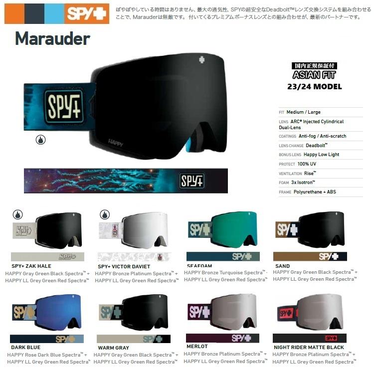 SPY GOGGLE スパイ ゴーグル MARAUDER / マラウダ― HD+ スペアレンズ付き 簡単レンズ脱着 HAPPY LENS 23