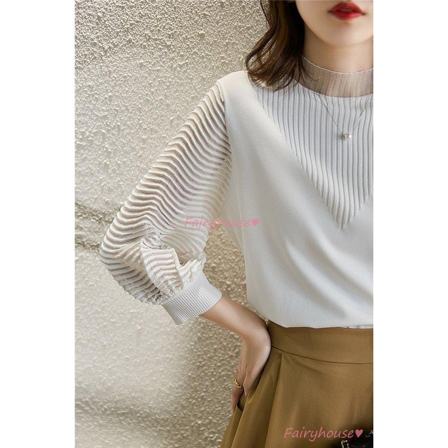 ニットtシャツ トップス レディース きれいめ 40代 春秋 長袖トップス 白インナー オシャレ ブラウス 丸首 Tシャツ 韓国風 通勤 着痩せ Pbfc2 アビームストア 通販 Yahoo ショッピング