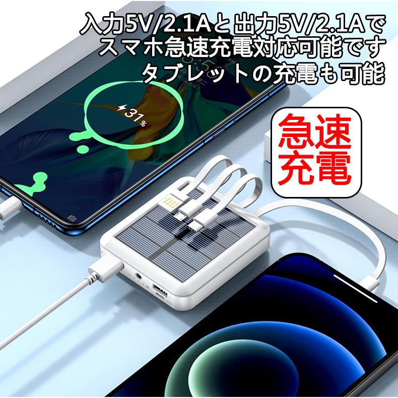 ソーラーモバイルバッテリー 20000mAh 大容量 ソーラー充電器 太陽能