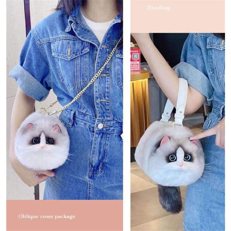 ショルダーバッグ ねこ 猫耳 シャム猫 猫 がま口 バッグ レディース 猫