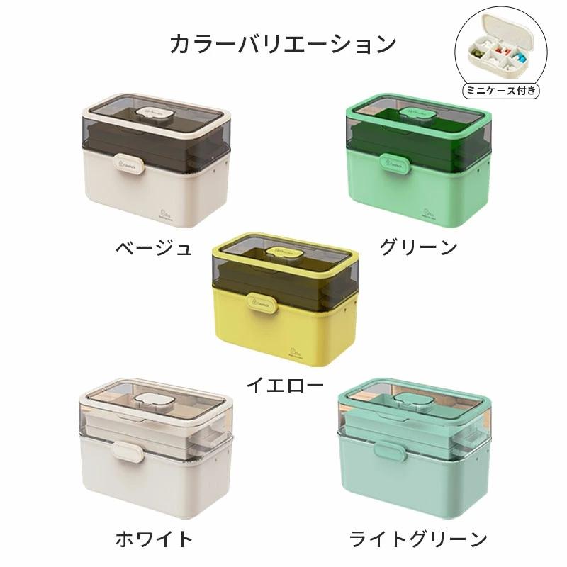 救急箱 薬箱 3層折り畳み式 救急ボックス 薬入れケース ミニケース付き 