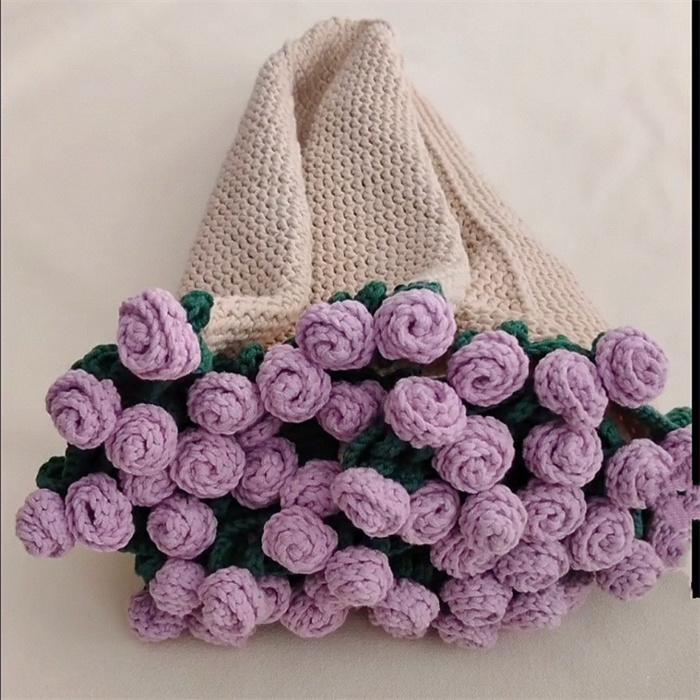 花束ブランケット 完成品ブーケブランケット マジックフラワー かぎ針
