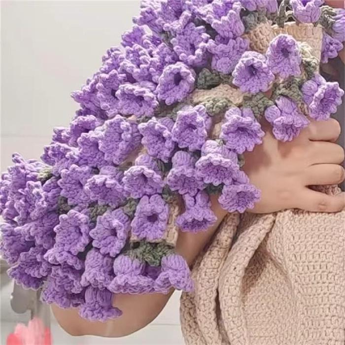 花束ブランケット 完成品ブーケブランケット マジックフラワー かぎ針