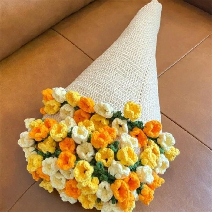 花束ブランケット 完成品ブーケブランケット マジックフラワー かぎ針