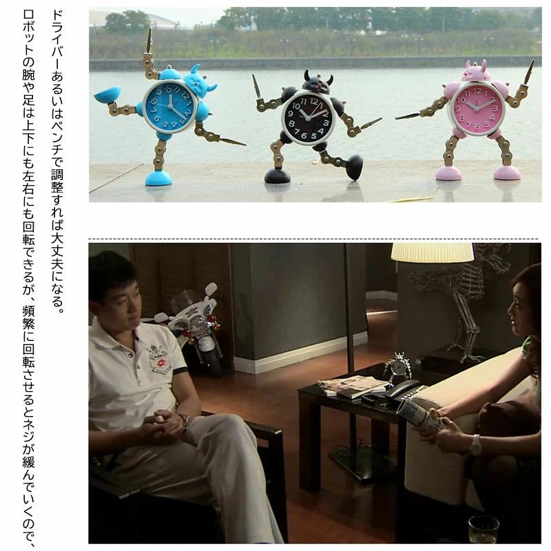 置き時計 子供用 目覚まし時計 ロボット時計 かわいい 子供が喜ぶ ユニーク 置時計 静音 寝室 アラーム卓上時計 金属マット感 ロボット おもしろ時計 お祝い |  | 02