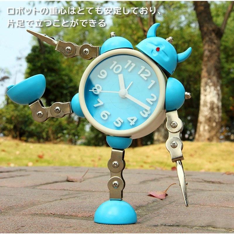置き時計 子供用 目覚まし時計 ロボット時計 かわいい 子供が喜ぶ ユニーク 置時計 静音 寝室 アラーム卓上時計 金属マット感 ロボット おもしろ時計 お祝い |  | 04
