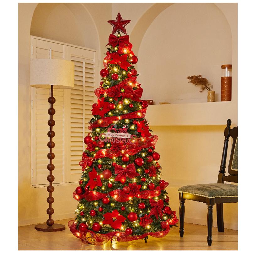 新作 クリスマスツリー 超速組立 折りたたみ式 LED付 伸縮可