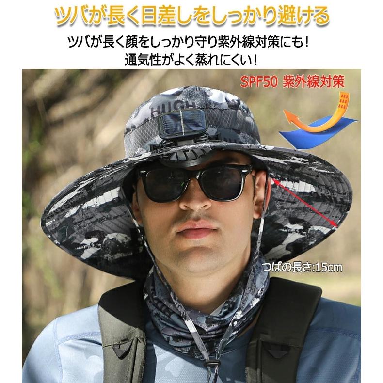 日よけ帽子 ファン帽子 扇風機付き 帽子 1ファン付き ソーラー+USB充電