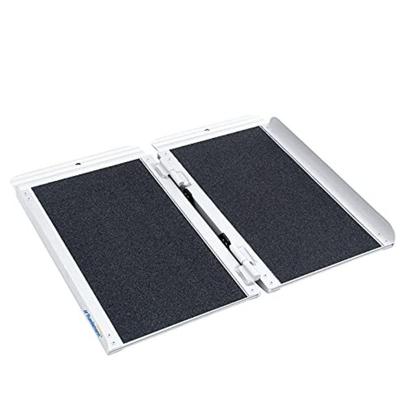 Ruedamann 耐荷重300kg 長さ61cmx幅72cm 滑り止め折り畳み車椅子スロープ 便利アルミ製車椅子スロープ 車椅子スロープ