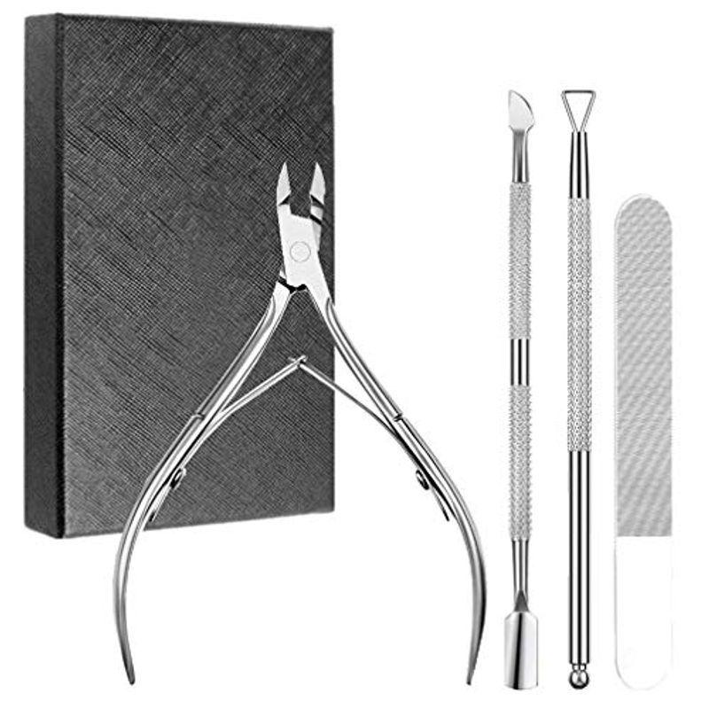 Masanaka Store2キューティクル ニッパー キット 三角形 甘 爪切り 甘皮切り プッシャー キューティクル キューティクルリムーバー マニキュア