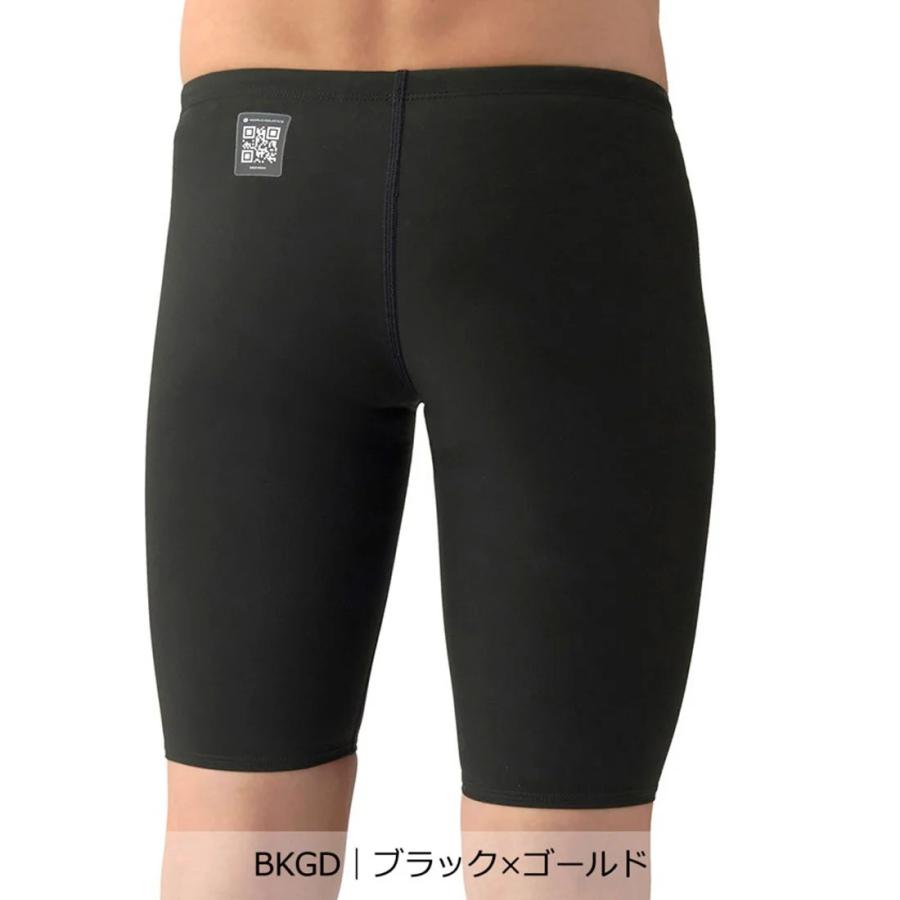 【アリーナ】アクアフォースフュージョンワン レーシングスパッツ/ハーフレッグ/競泳水着/arena(AS6SRC12M)　BKGD ブラック×ゴールド_1