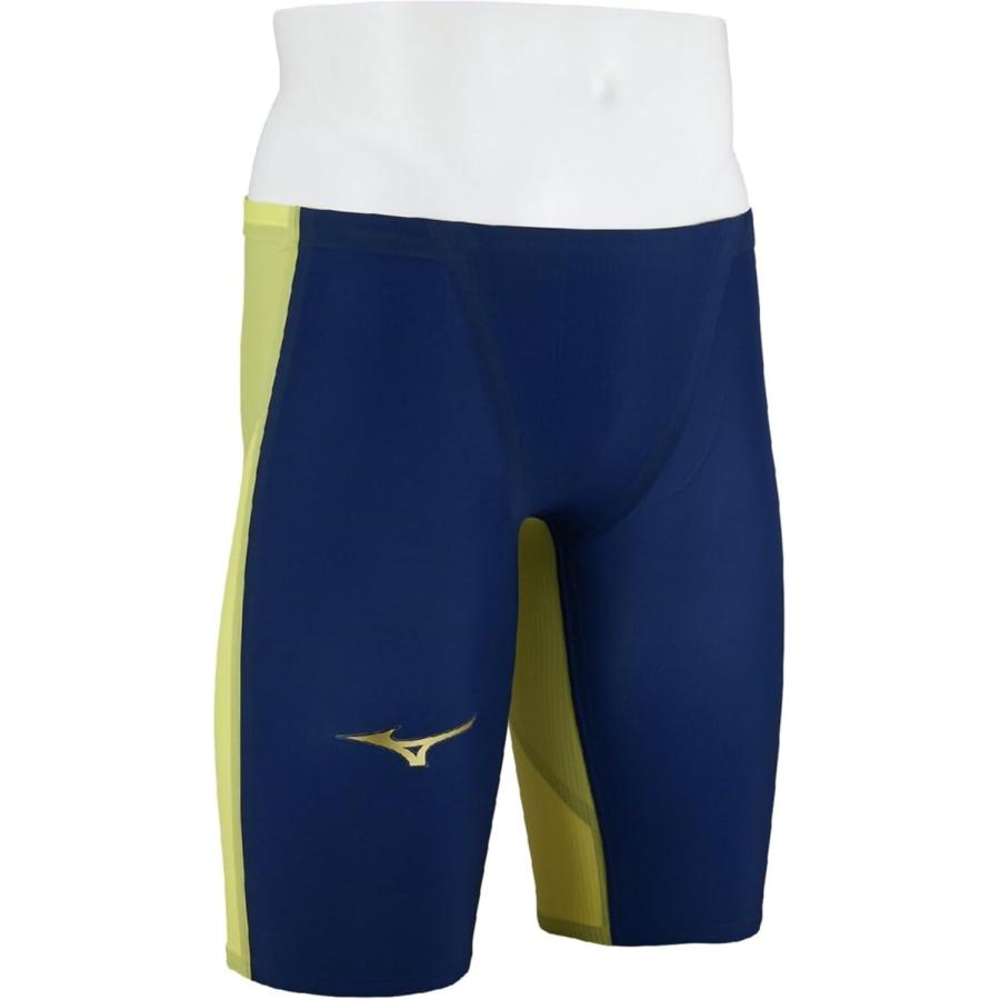 【ミズノ】GX・SONIC ROYAL SF 競泳用ハーフスパッツ/高速水着/競泳水着/MIZUNO(N2MBD003)　84 エステートネイビー×ライトニングイエローの画像