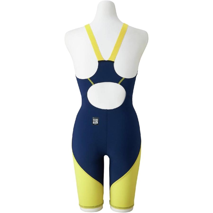 【ミズノ】GX.SONIC LITE ハーフスパッツ レディース 水着/競泳水着/レーシング水着/MIZUNO (N2MGD210)84 エステートネイビー×ライトニングイエロー_1
