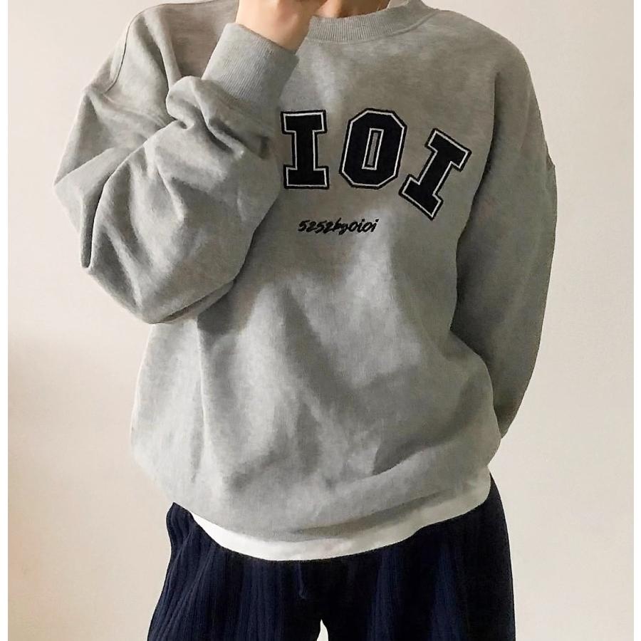 5252 by OiOi 50％OFF 韓国ブランド フロントアプリケフチ刺繍ロゴ裏毛