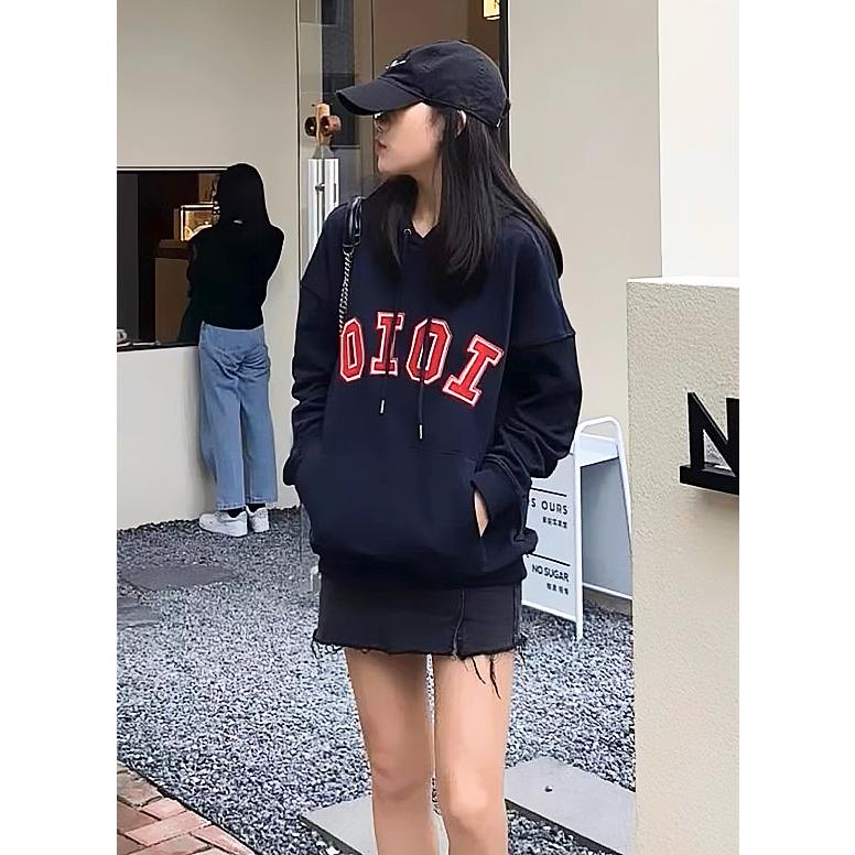 5252 by OiOi 50％OFF 韓国ブランド フロントアプリケフチ刺繍ロゴ裏毛