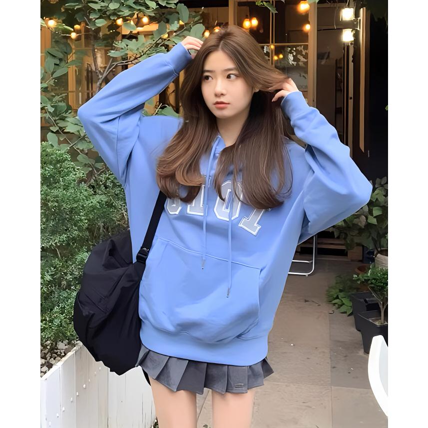 oioi パーカー 5252 by OiOi 50％OFF 韓国ブランド フロントアプリケフチ刺繍ロゴ裏毛
