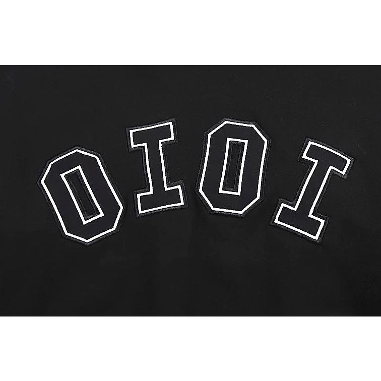 5252 by OiOi 50％OFF 韓国ブランド フロントアプリケフチ刺繍ロゴ裏毛