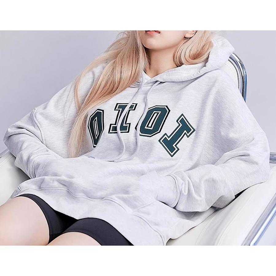 5252 by OiOi 50％OFF 韓国ブランド フロントアプリケフチ刺繍ロゴ裏毛