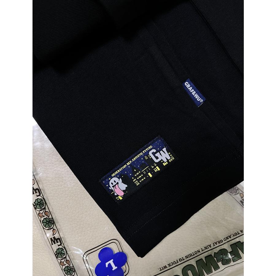 【美品】　グラフアンドユー　半袖　Tシャツ　ピースゴースト　ブルー　L 送料無料 25％OFF GRAF&WU グラフアンドウー BOOGHOST キュート