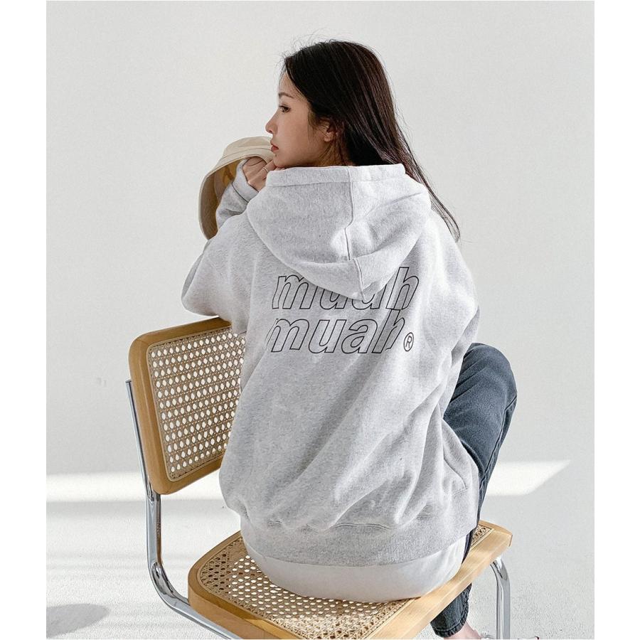 muahmuah（ムーアムーア） 50%OFF 送料無料 POINT LOGO OVERFIT HOODIE 