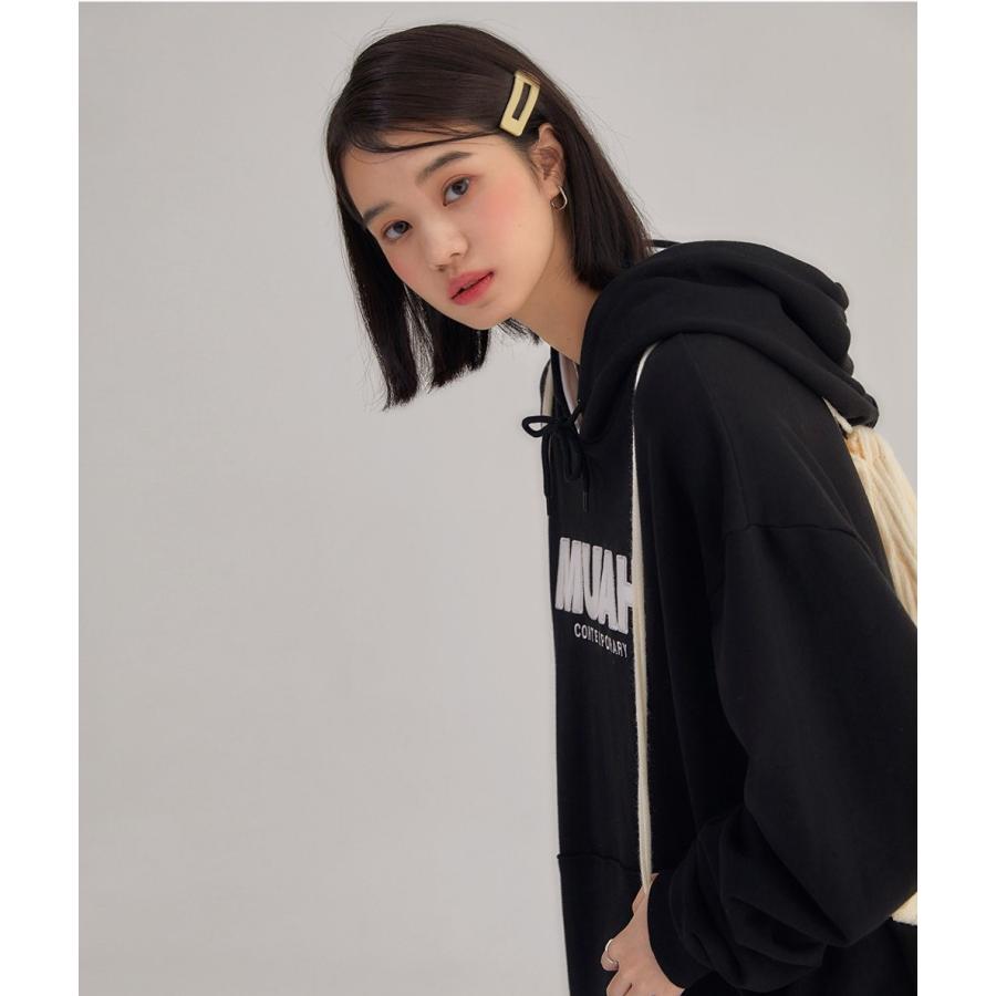 20%OFF 送料無料　　 muah muah ムーアムーア  SIGNATURE COMBI COLOR OVERFIT HOODIE 韓国ブランド正規商品 シグネチャーロゴ裏毛プルパーカー muahmuah 20%OFF 送料無料 muah ムーアムーア SIGNATURE COMBI