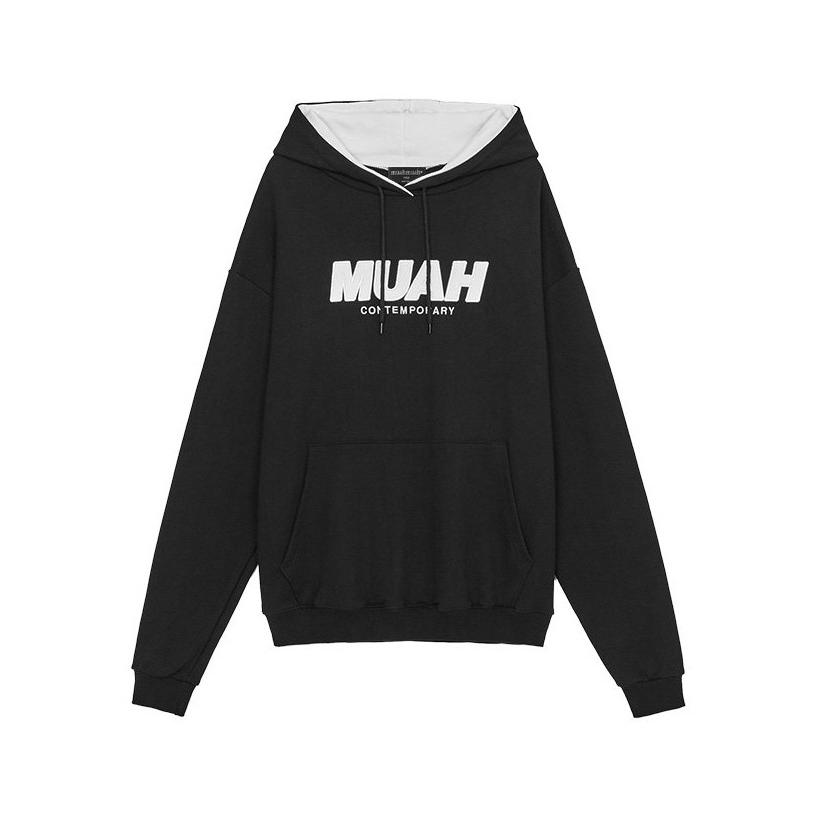 韓国大人気のmuahmuah パーカー[韓国正規品] muahmuah（ムーアムーア） 50%OFF 送料無料 SIGNATURE COMBI COLOR