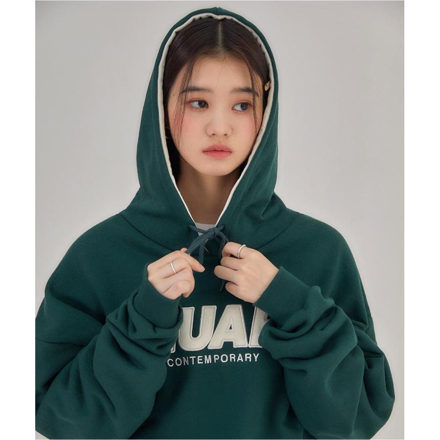 韓国大人気のmuahmuah パーカー[韓国正規品] A'GEM/9 × .kom『muah muah/ムーアムーア』コンビプルオーバーパーカー