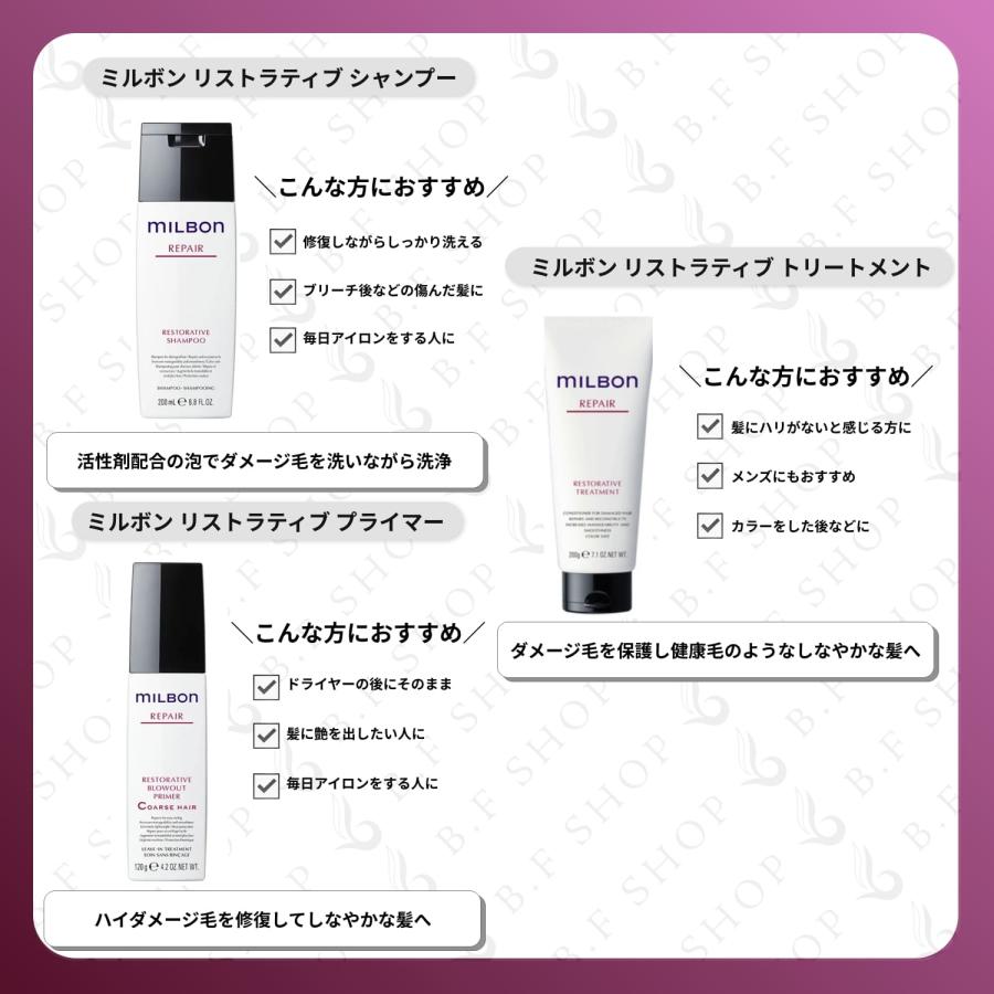 ミルボン リストラティブ シャンプー 500ml グローバル リペア ミルボン リストラティブ シャンプー 500ml グローバル リペア