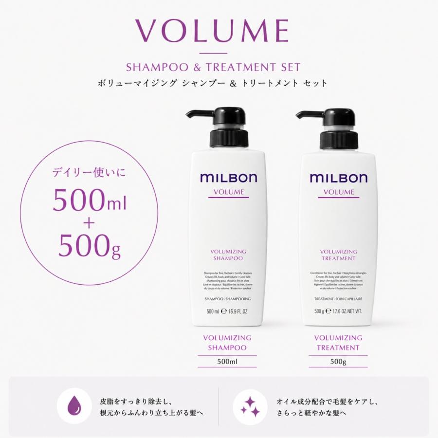 milbon ボリューマイジングシャンプー・トリートメントセット セット品】ミルボン ボリューマイジング シャンプー & トリートメント