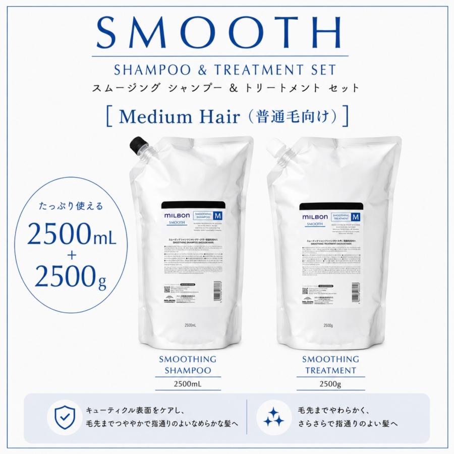 グローバルミルボン スムース ミディアム 2500ml 2500gセット セット品】ミルボン スムージング M ミディアムヘア シャンプー