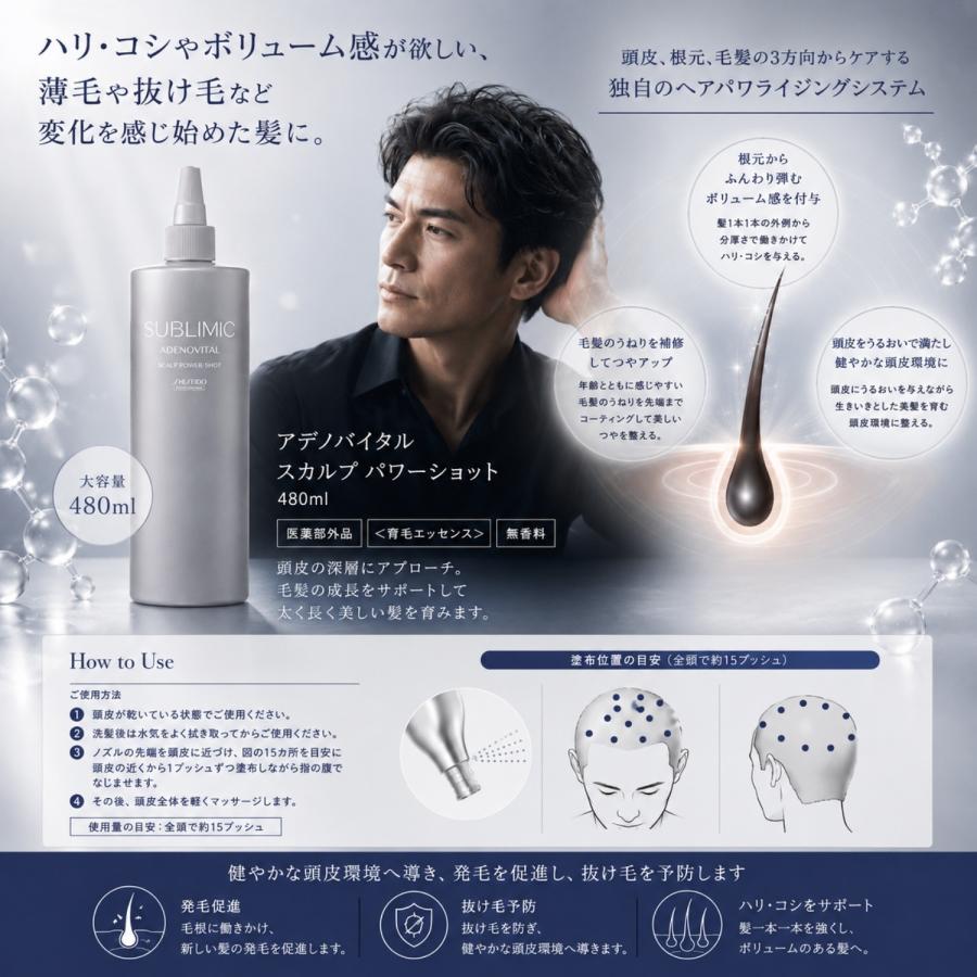 資生堂 サブリミック アデノバイタル スカルプ パワーショット 480ml