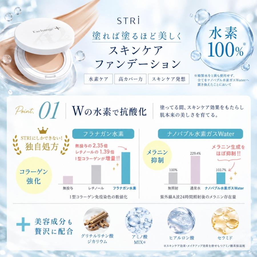 ストリ エクスチェンジ プラス H2 クリアファンデーション 10g ゆう