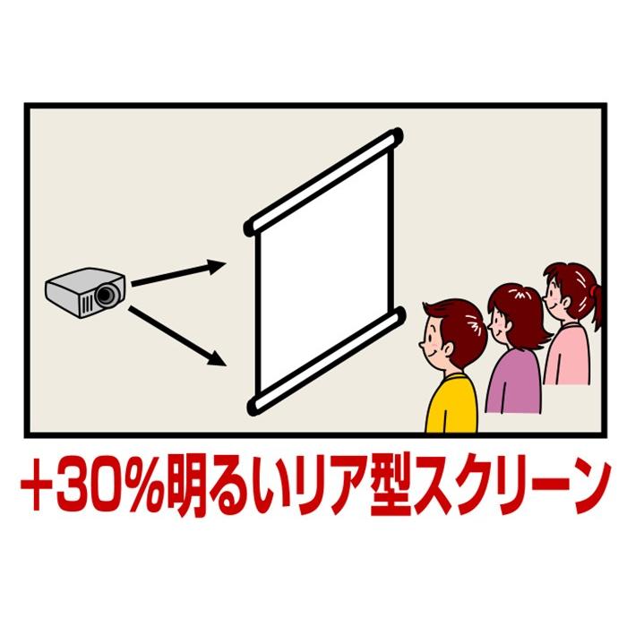 リア投影プロジェクタースクリーン チェーン巻上げ式120インチ(4:3) CH-RS120 日本製の画像