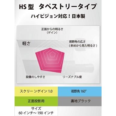 プロジェクタースクリーン 150インチ(4:3) タペストリー型  HS-150 安心の日本製の画像