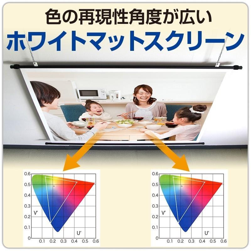 プロジェクタースクリーン 60インチ(16:9) ロール巻き上げ式SR-HS60W